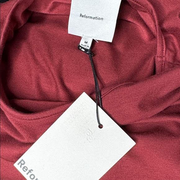 NWT Reformation Tommie Long Sleeve Stretch Dress Chiantia maroon Medium - Picture 7 of 7